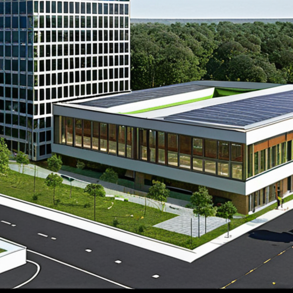 **

A modern architectural design that incorporates ample green space, adhering to local zoning regulations. The design should creatively address height and space restrictions while maintaining aesthetic appeal. BIM (Building Information Modeling) is visible in the background, symbolizing the collaboration between architects and urban planners.

**