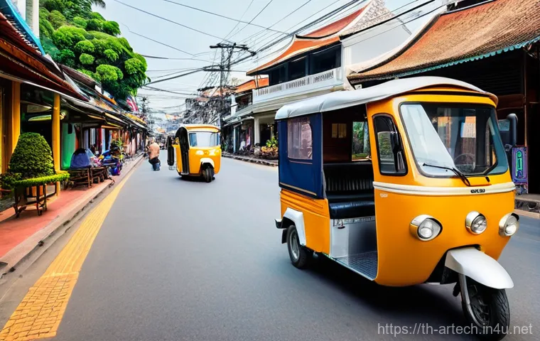 건축기술사와 도시계획 전문가 협업 사례 - **Prompt: "A high-angle, panoramic view of a bustling, sustainable smart city in Thailand. The citys...