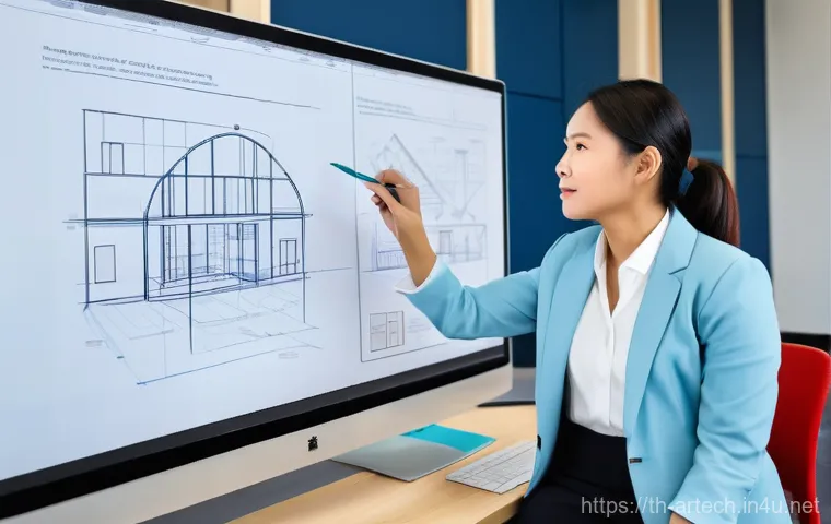 건축기술사 자격증을 활용한 강의 활동 - **Prompt 1: The Credible Architect-Educator**
    A highly detailed, realistic photograph of a confi...