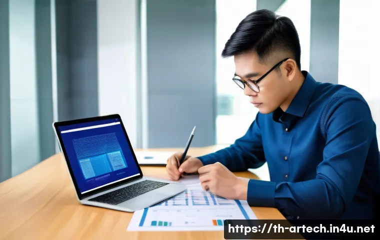 건축기술사 자격증 유지 조건 - A professional Thai architectural engineer in a modern office environment, meticulously organizing d...