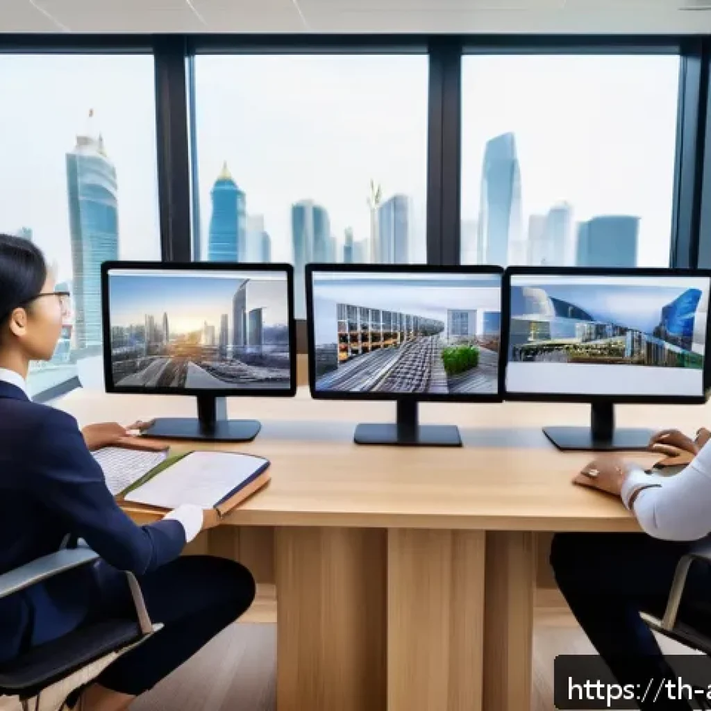 건축기술사와 글로벌 프로젝트 참여 - A diverse multicultural architectural and engineering team collaborating in a modern high-tech offic...
