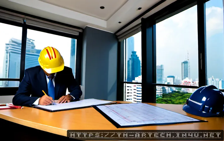 건축기술사 시험 채점 기준 - Photorealistic Thai professional engineering examination assessment scene, a senior structural engin...